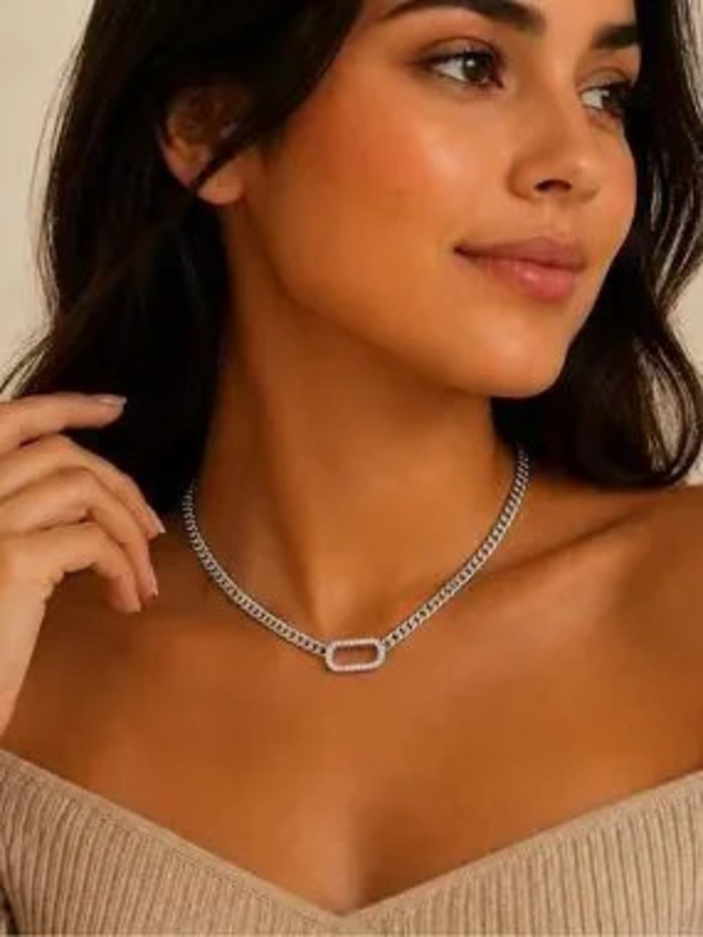 Luxury Pave Crystal Link Chain Necklace